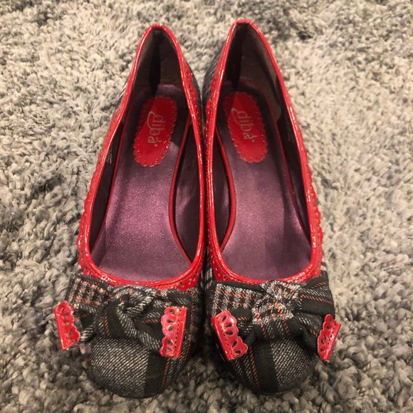 Diba Shoes - Womens Diba Red and Grey Plaid Wedges